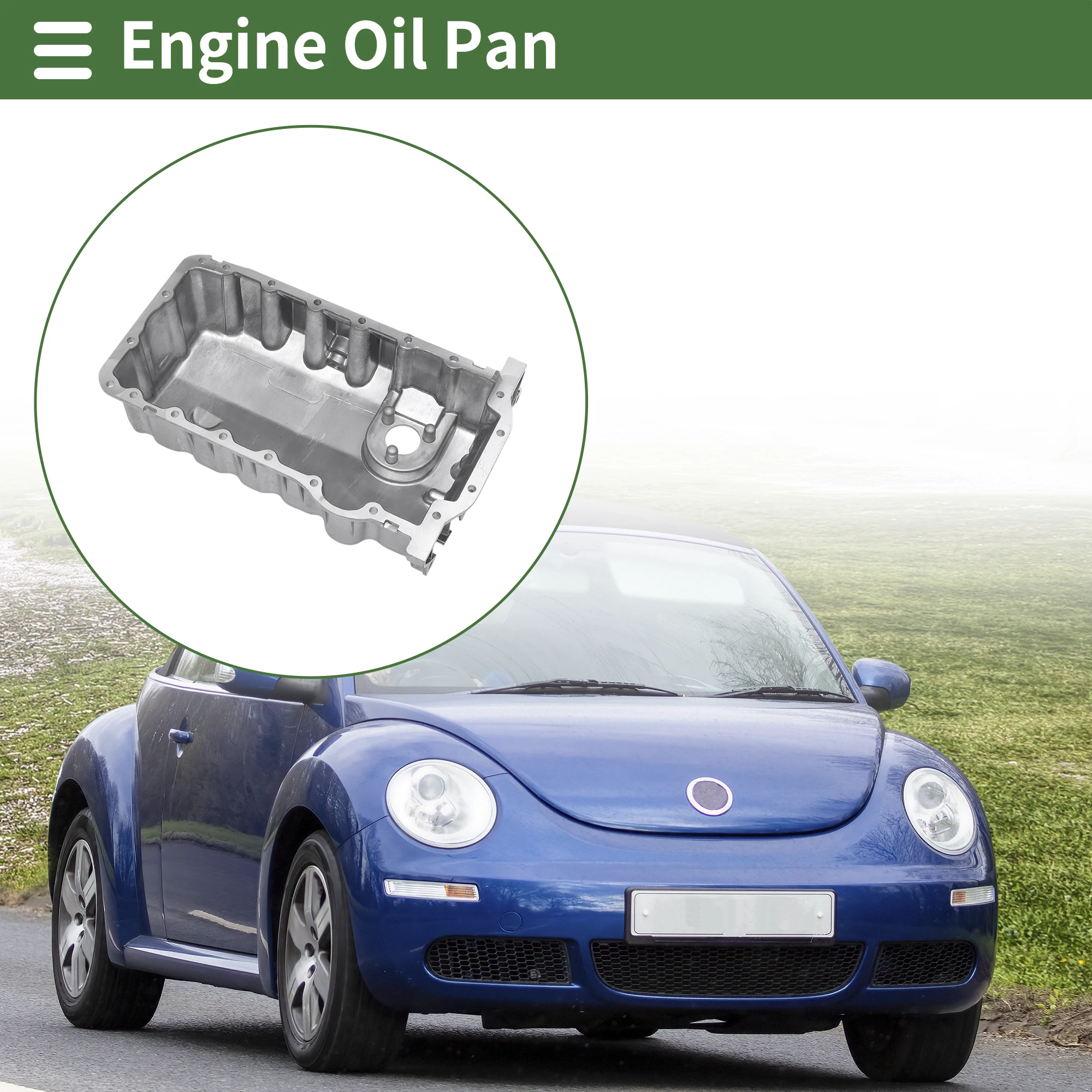 UXCELL 06A103603H Cárter de aceite para VW Beetle – aluminio plateado
