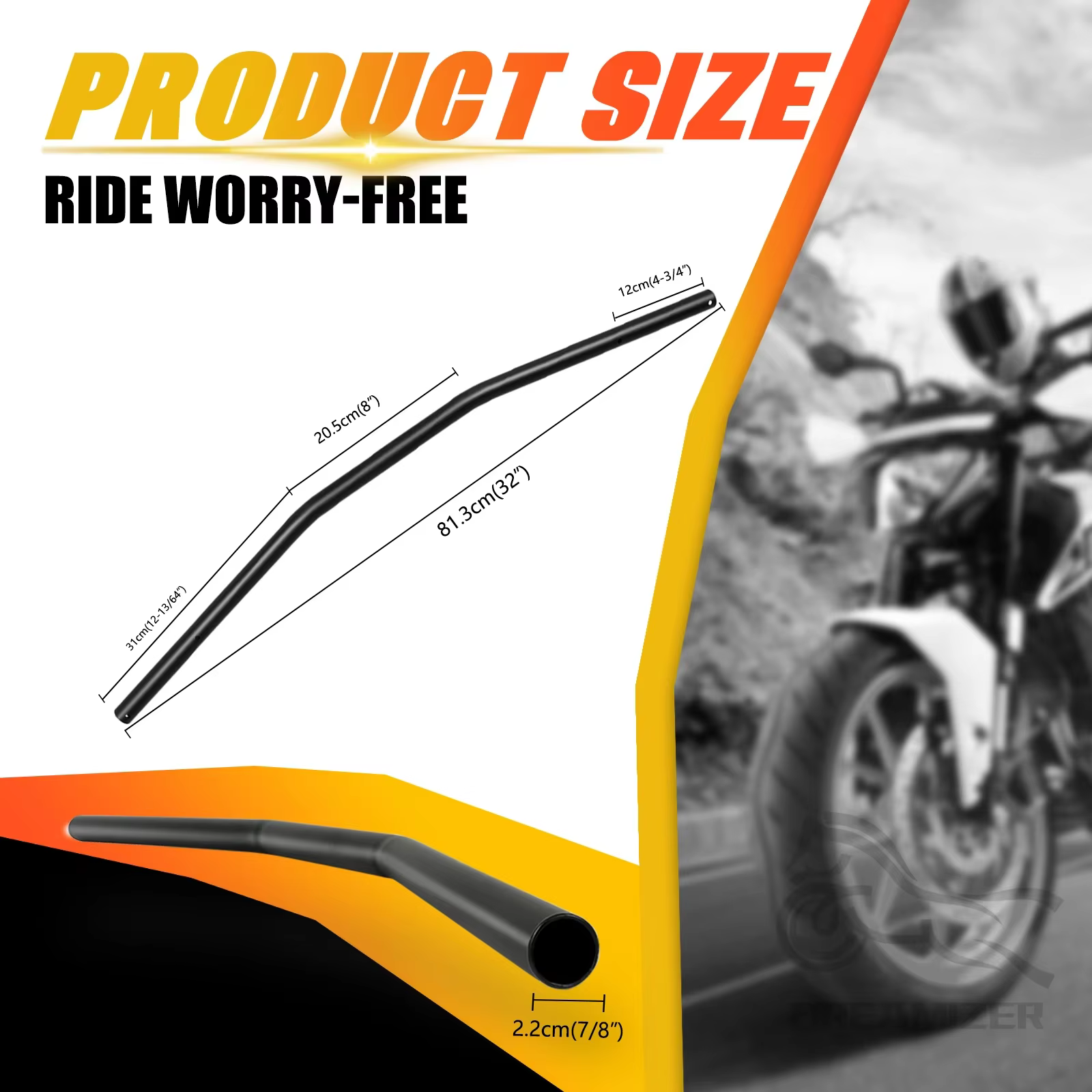 Manillar recto tipo Drag para Harley-Davidson Sportster XL883/XL1200 - imagen 3