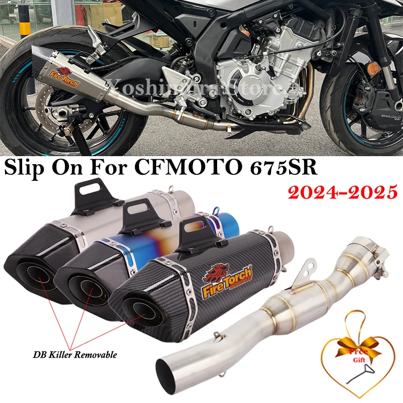 Escape slip-on fibra de carbono CFmoto CF675SR con DB Killer