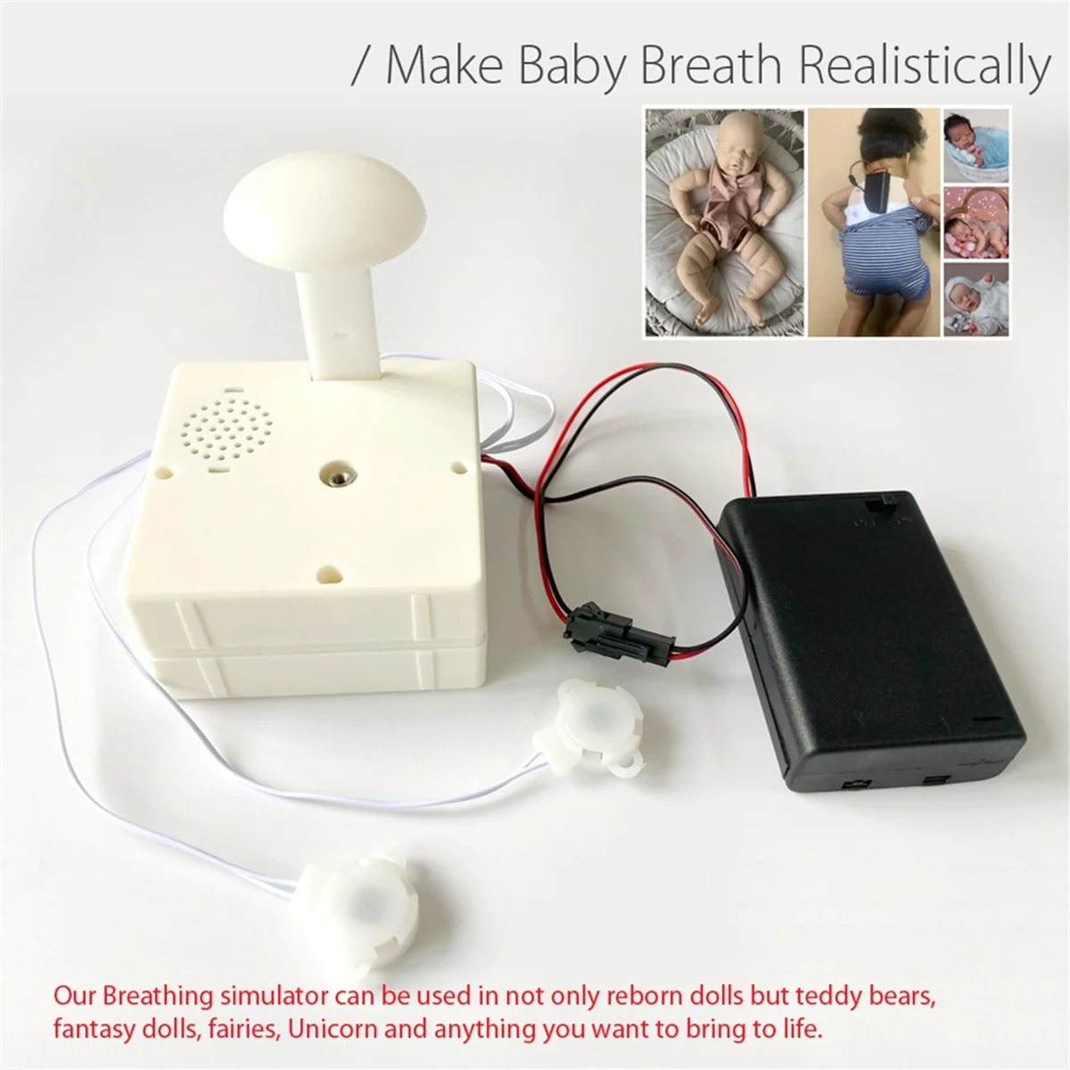 Simulador respiración muñeca Reborn con sonido llanto y sonrisa - imagen 5