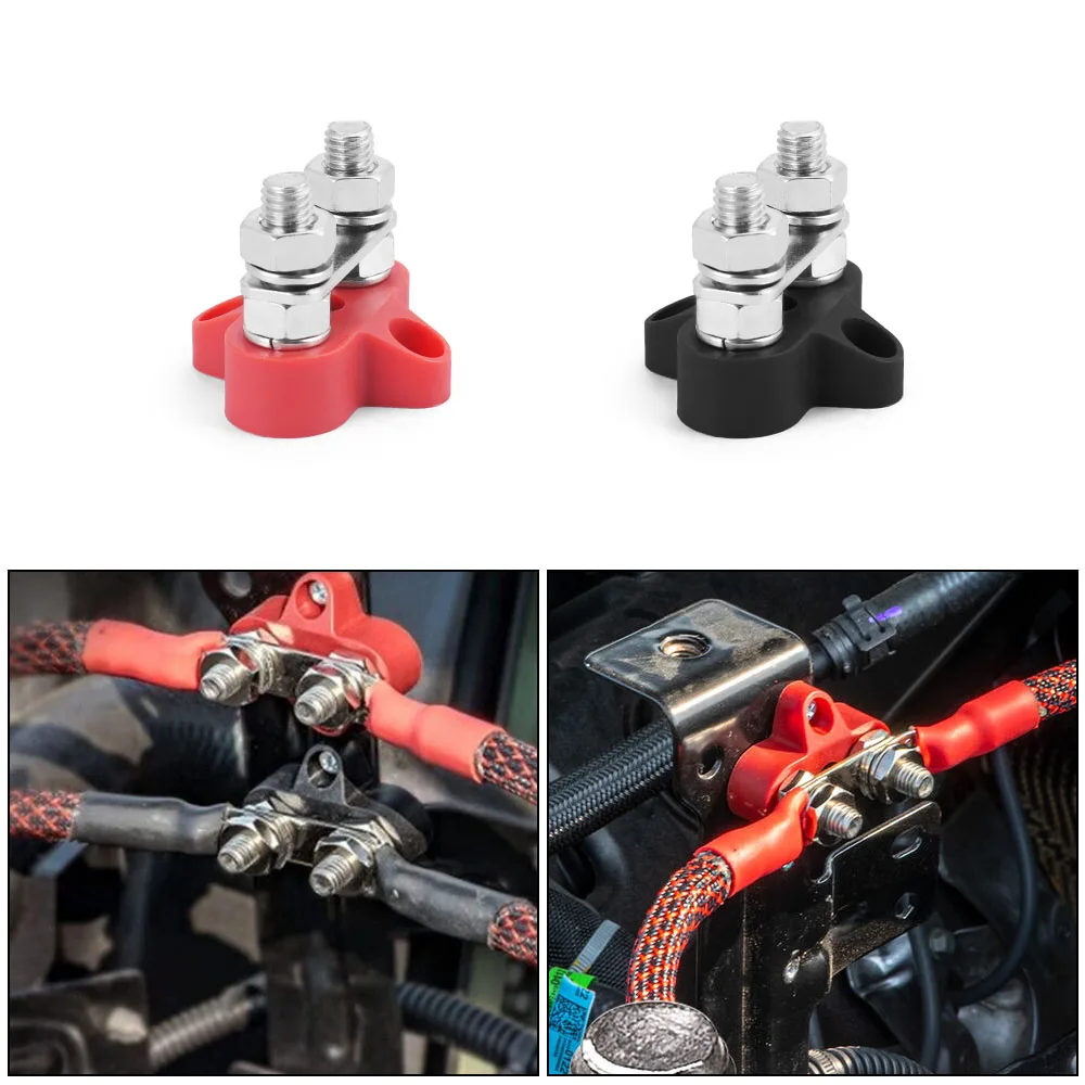 1 Uds bloque de terminales de barra colectora 5/16 pulgadas M8 DC 48V bloque de conexiones de energía bloque de distribución de energía perno de Terminal de batería para camión RV - imagen 2