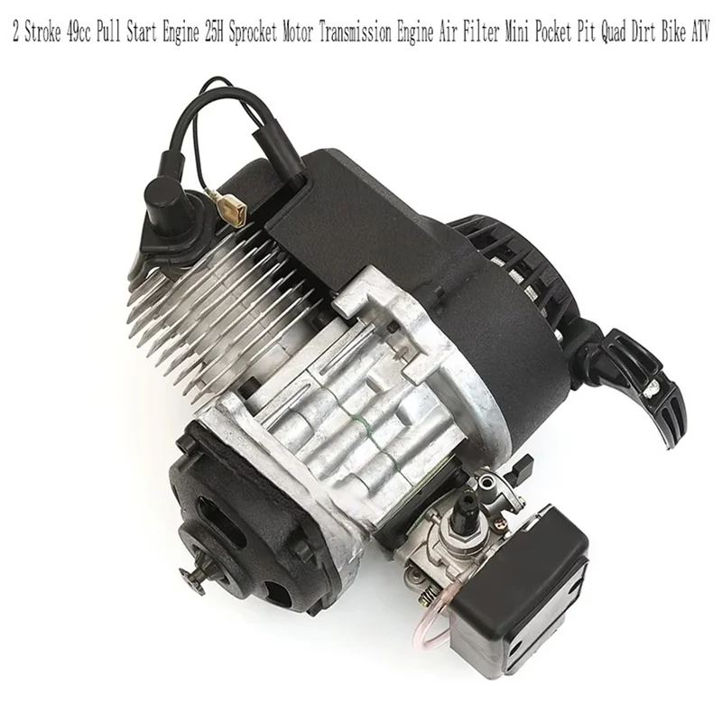 Motor 2 tiempos 49cc con filtro aire y piñón 25H para Mini Pocket Quad - imagen 2