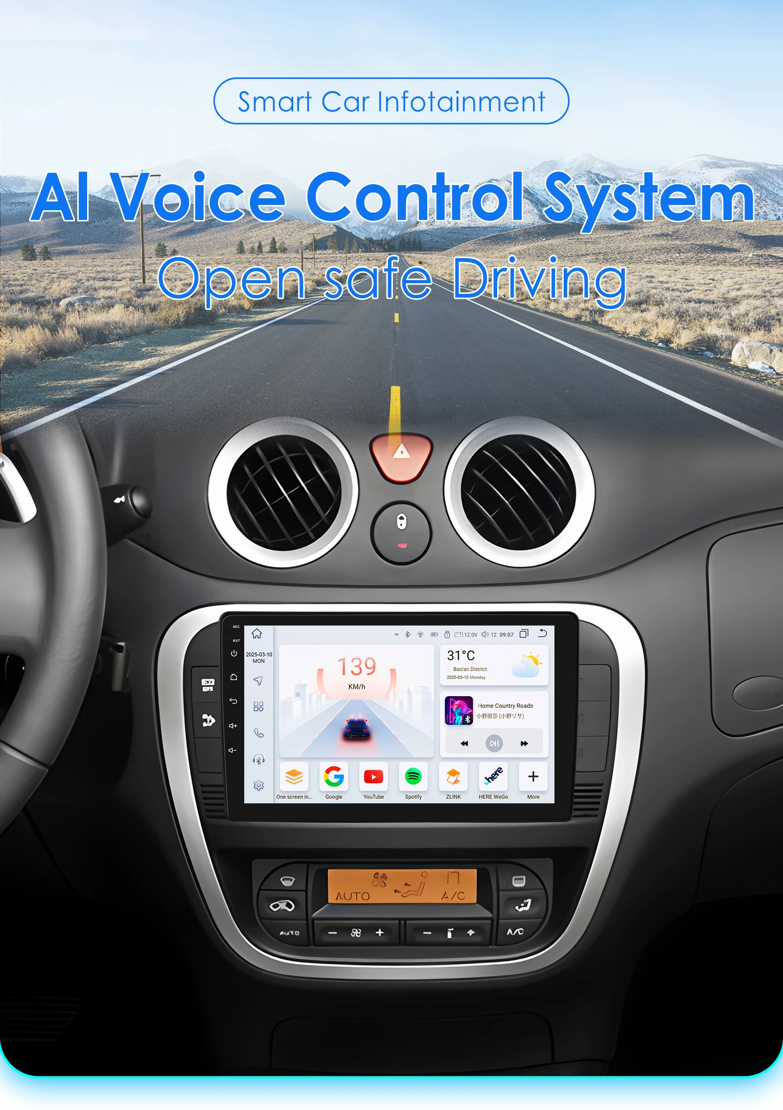 Radio Android 13 con CarPlay y cámara 360 para Citroën C2/C3