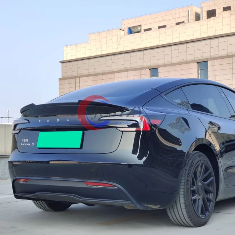 Alerón de labio maletero Tesla Model 3 ABS negro brillo - imagen 4