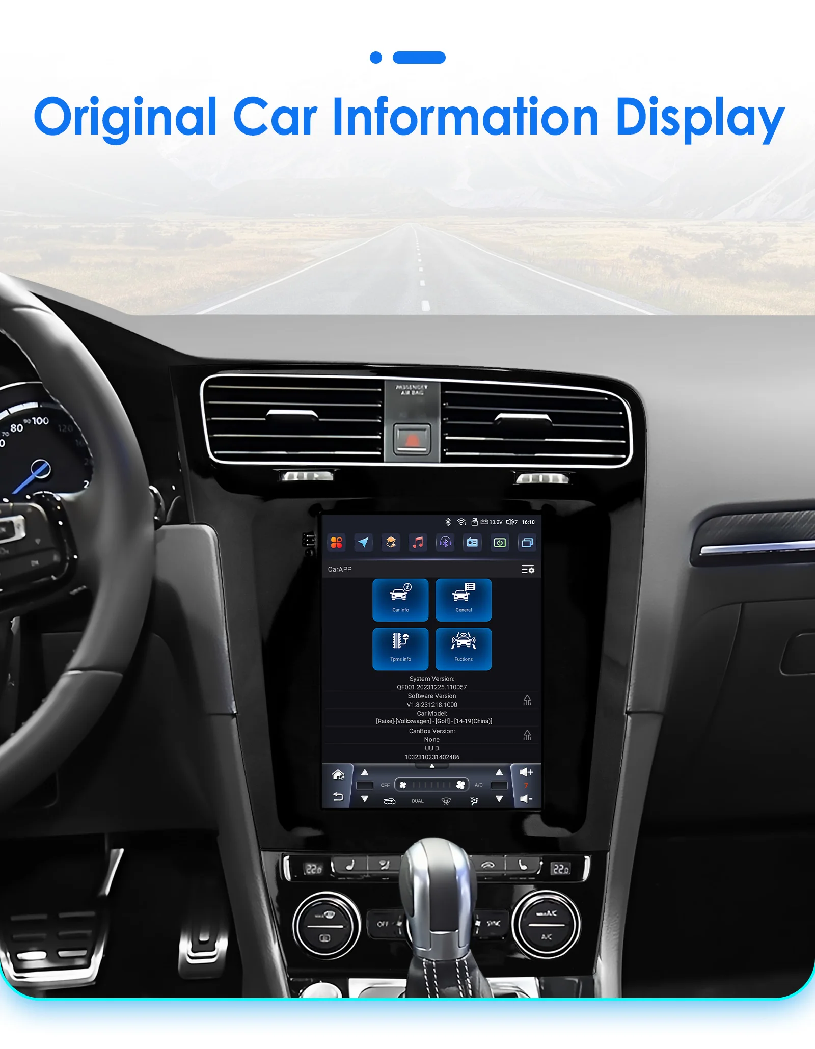 Hizpo Radio 2DIN Android Auto/CarPlay para VW Golf 7 2014-2018 - imagen 4
