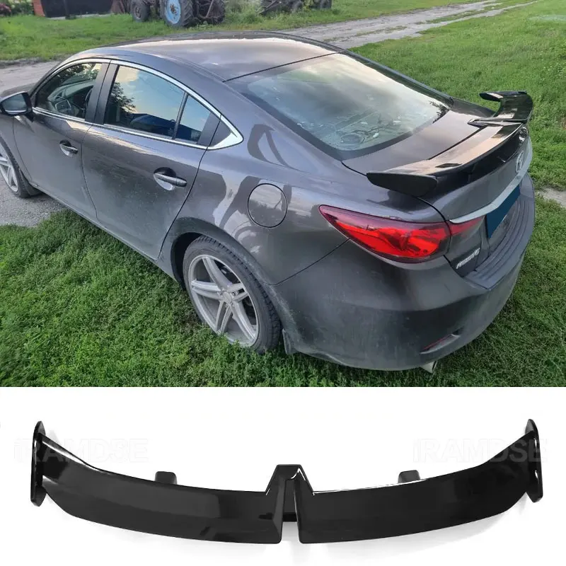Alerón trasero tipo W en ABS negro brillante para Mazda 6