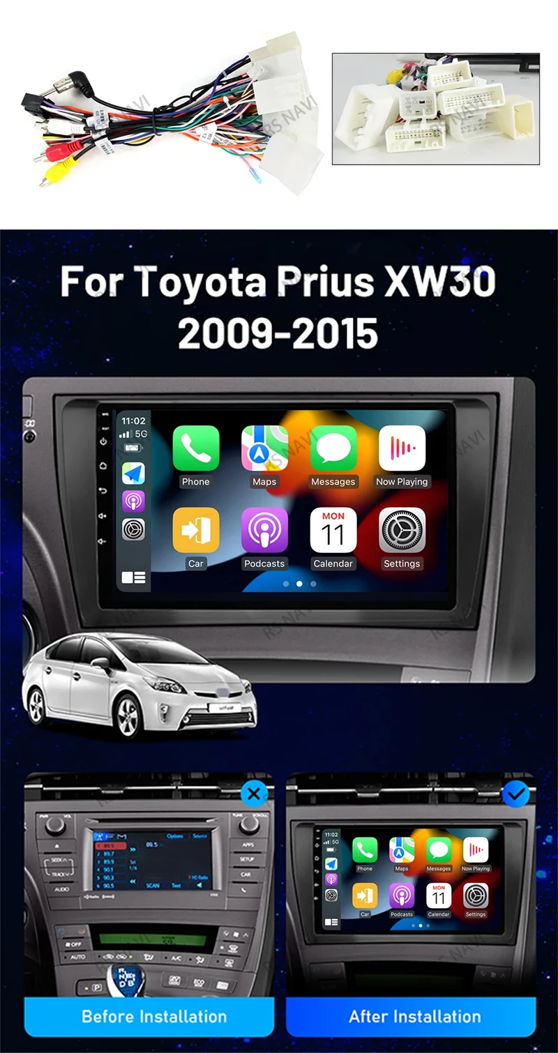 Radio multimedia RSNAVI para Toyota Prius XW30