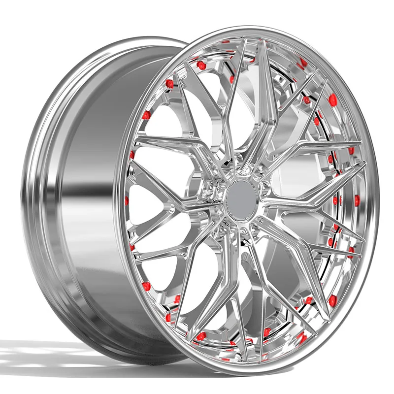 Nueva llegada, ruedas de aleación 6061-T6 forjadas totalmente personalizadas, rueda polaca de lujo de 18 a 24 pulgadas