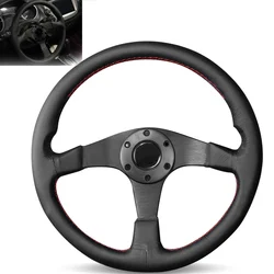 Volante deportivo clásico de cuero negro universal para VW y Toyota