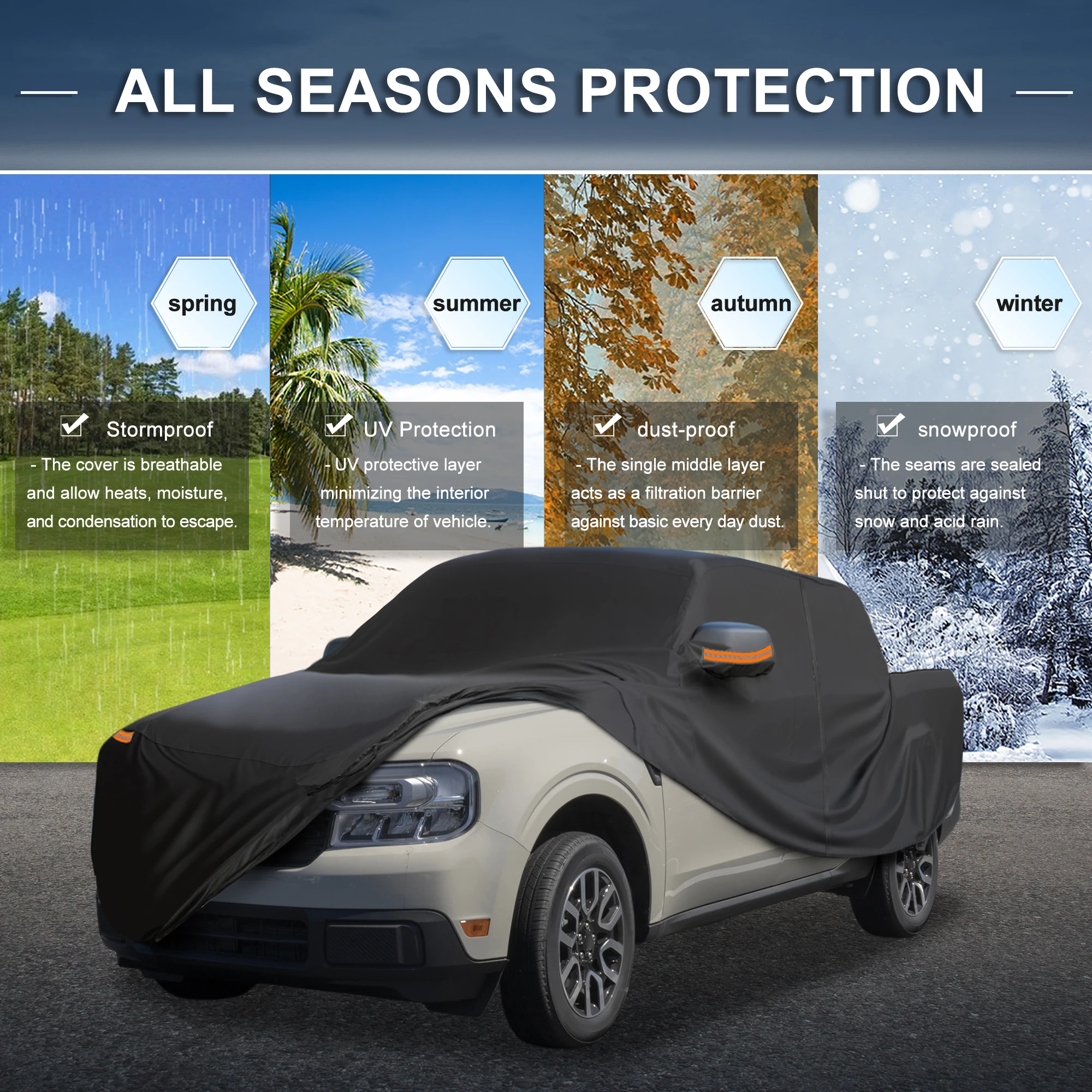 UXCELL cubierta aluminio coche Ford Maverick nieve viento cremallera