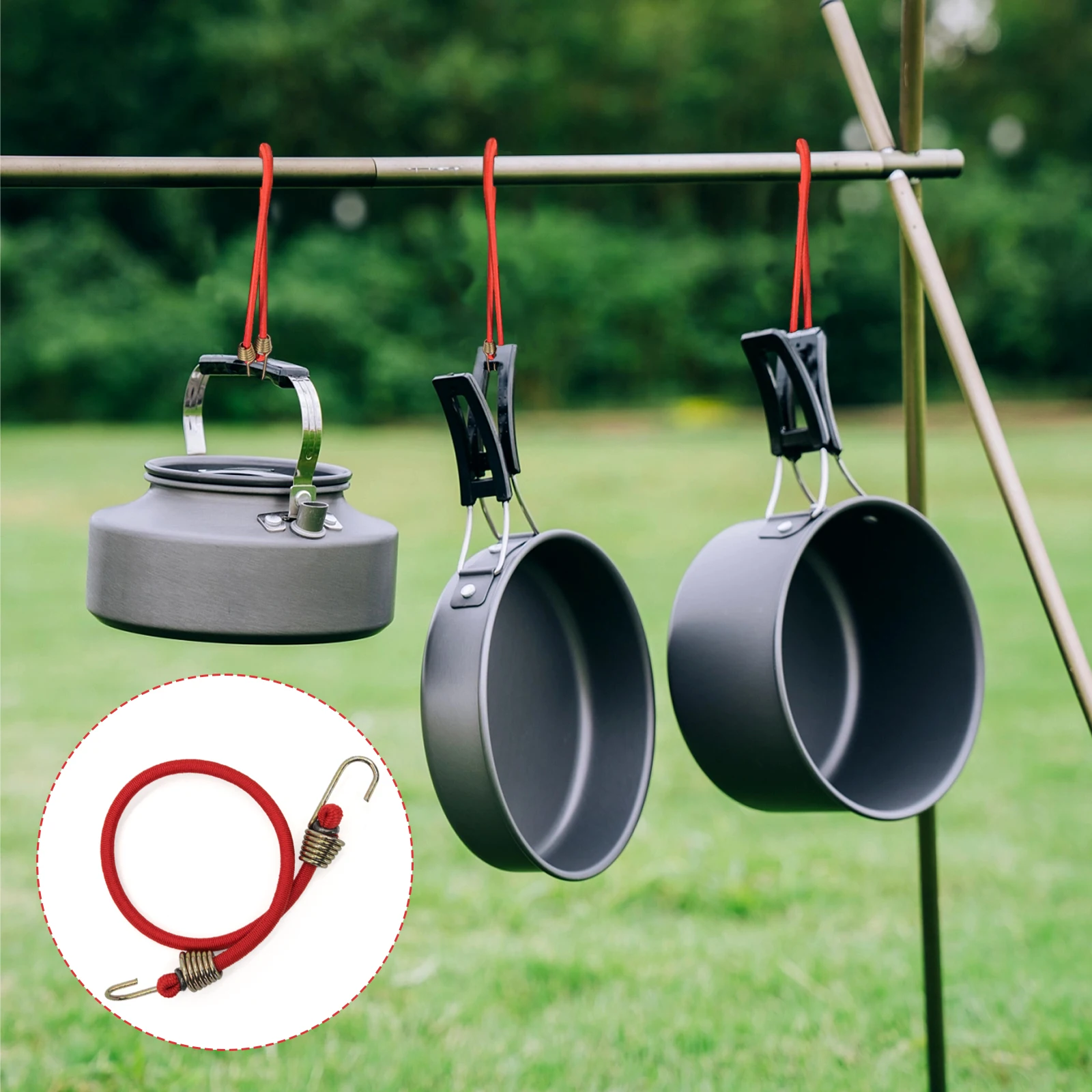 5/10 unids/pack cuerdas elásticas de alta resistencia cordón de equipaje 30cm correa con ganchos Kayak Camping ciclismo cuerda de equipaje - imagen 4