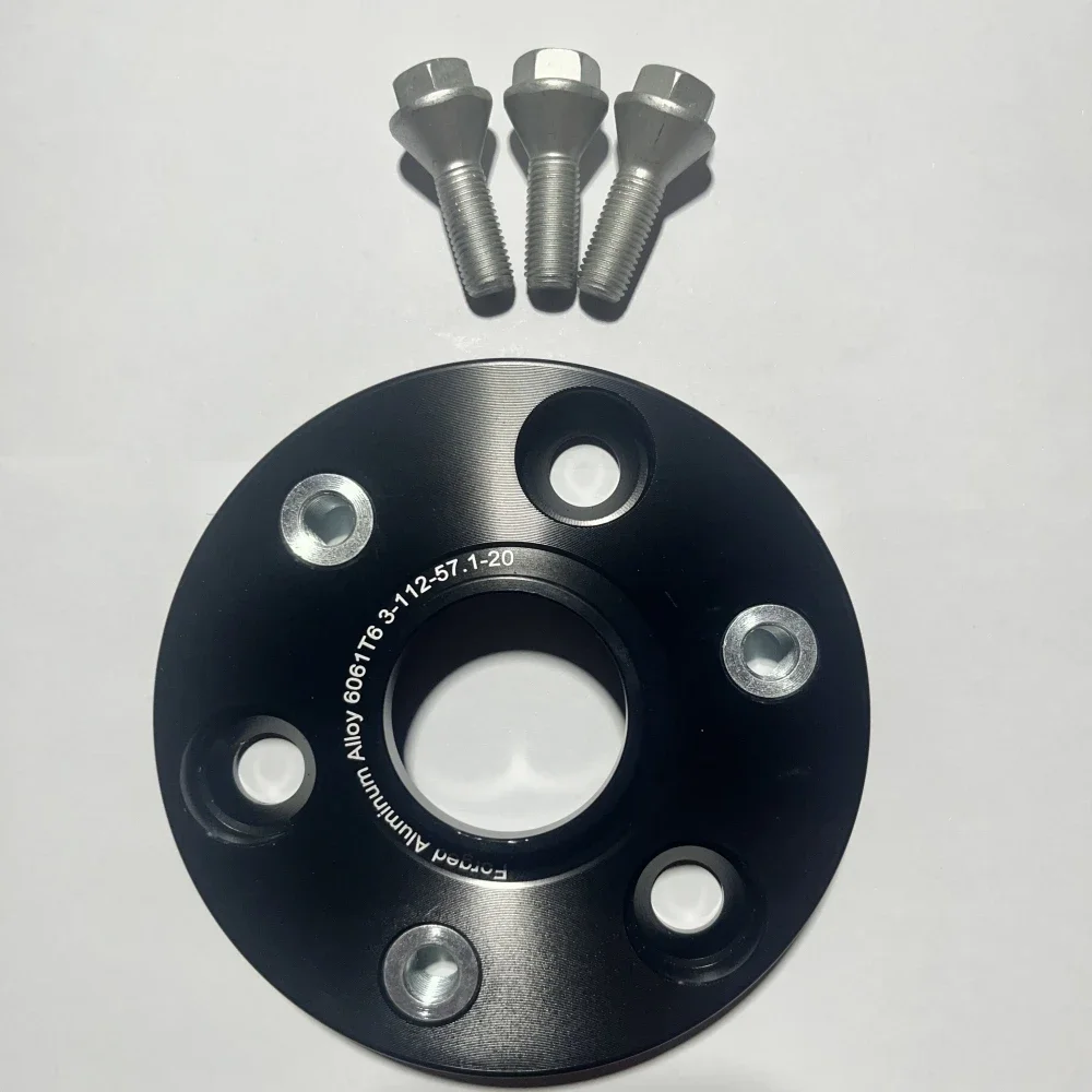 2 uds adaptadores de rueda espaciadores PCD 3x112 diámetro central 57,1mm pernos de terminal M12x1,5 espesor 20/25/30/35mm