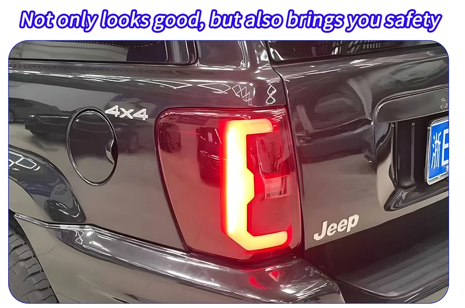 Luces traseras KGKB para Jeep Grand Cherokee 1999-2004 instaladas en vehículo