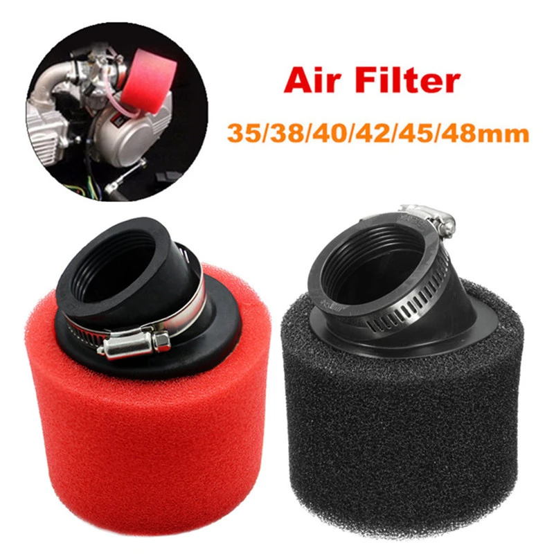 Filtro de aire curvo de espuma universal para moto y ATV, 35-48 mm