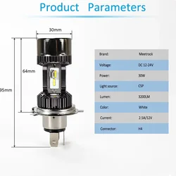 Faros LED H4 superbrillantes para motocicletas