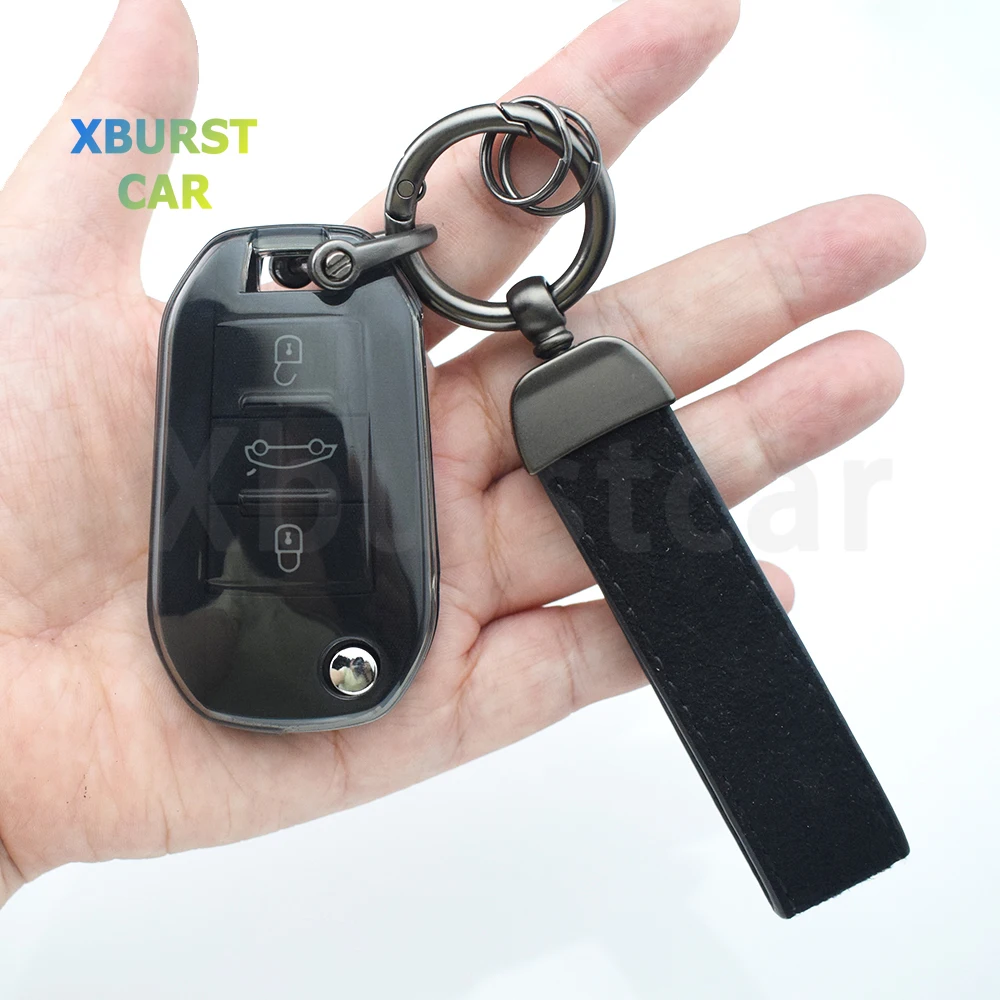 Funda llave mando TPU transparente Citroën C3 C4 y Peugeot 208 308