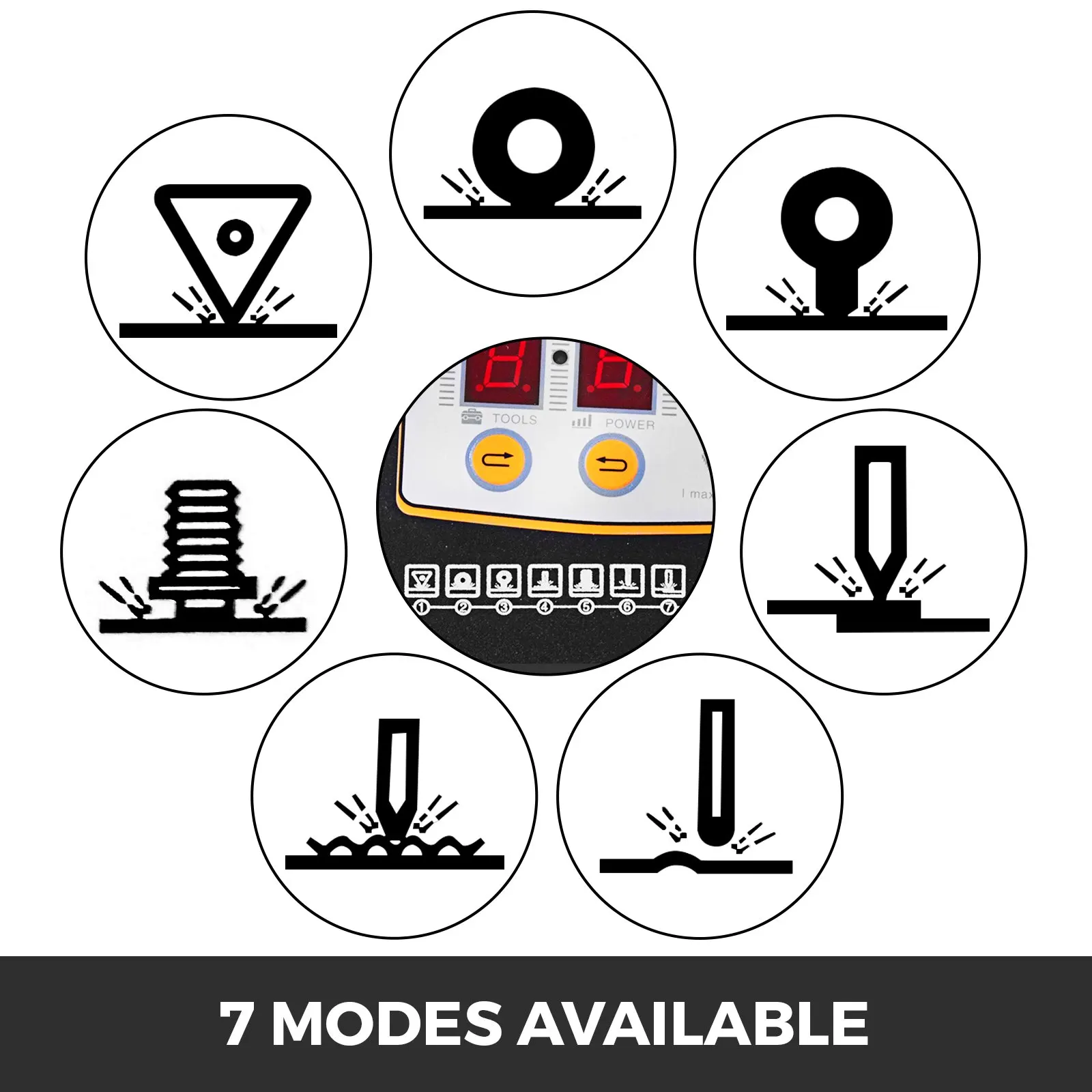 G90E-soldador por puntos Extractor de abolladuras, Kit de reparación de abolladuras de perno de 3000W, 7 modelos, máquina de soldadura por puntos para reparación de abolladuras de carrocería de coche - imagen 4