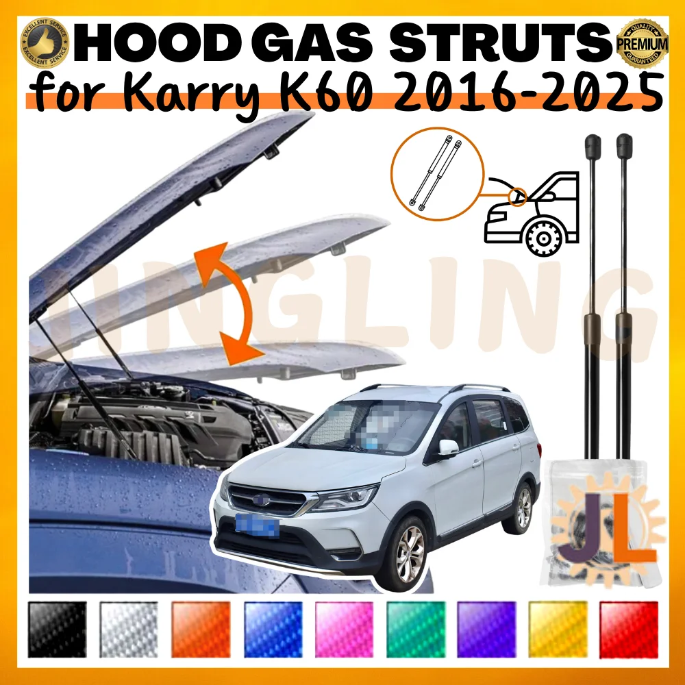 Puntales de capó Karry K60 2016-2025 amortiguadores delanteros