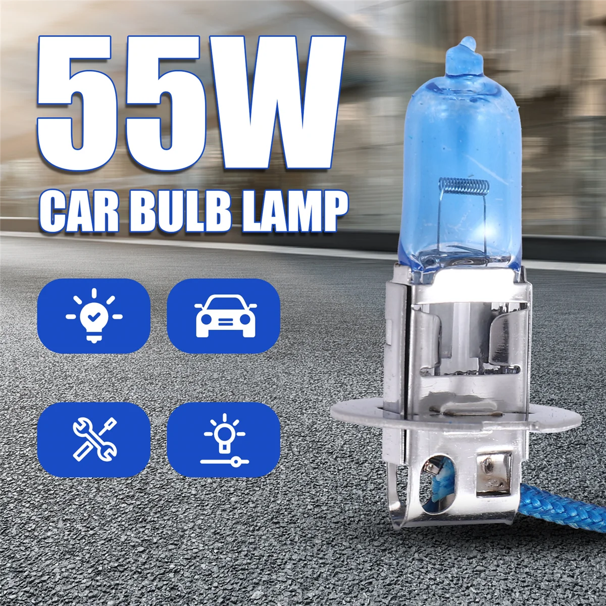 Bombilla halógena antiniebla H3 super blanco para coche - imagen 4