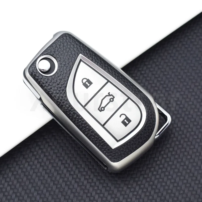 Funda para llave Toyota TPU cuero - Corolla, Camry, Yaris, Verso - imagen 3