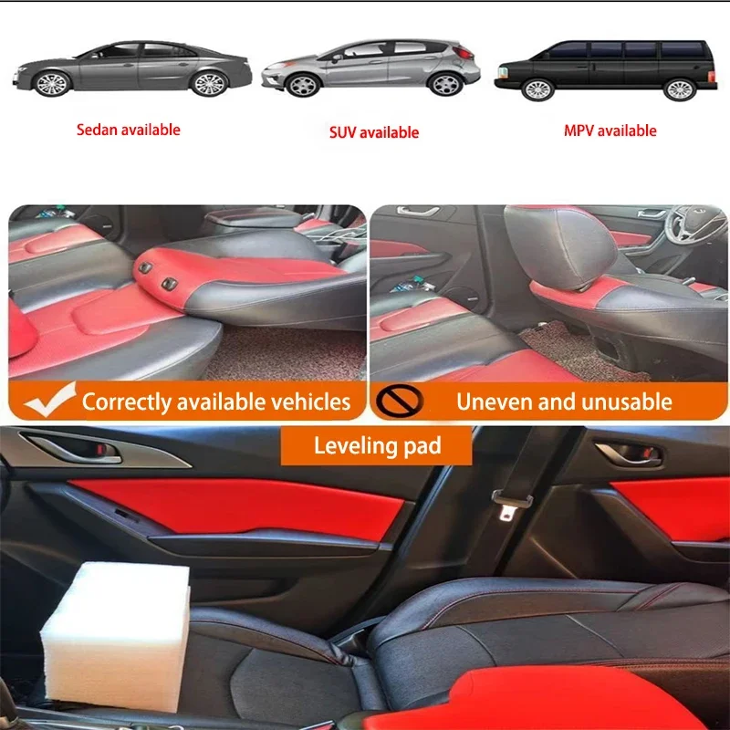 Cama plegable para coche y camping, adaptable al asiento trasero - imagen 5
