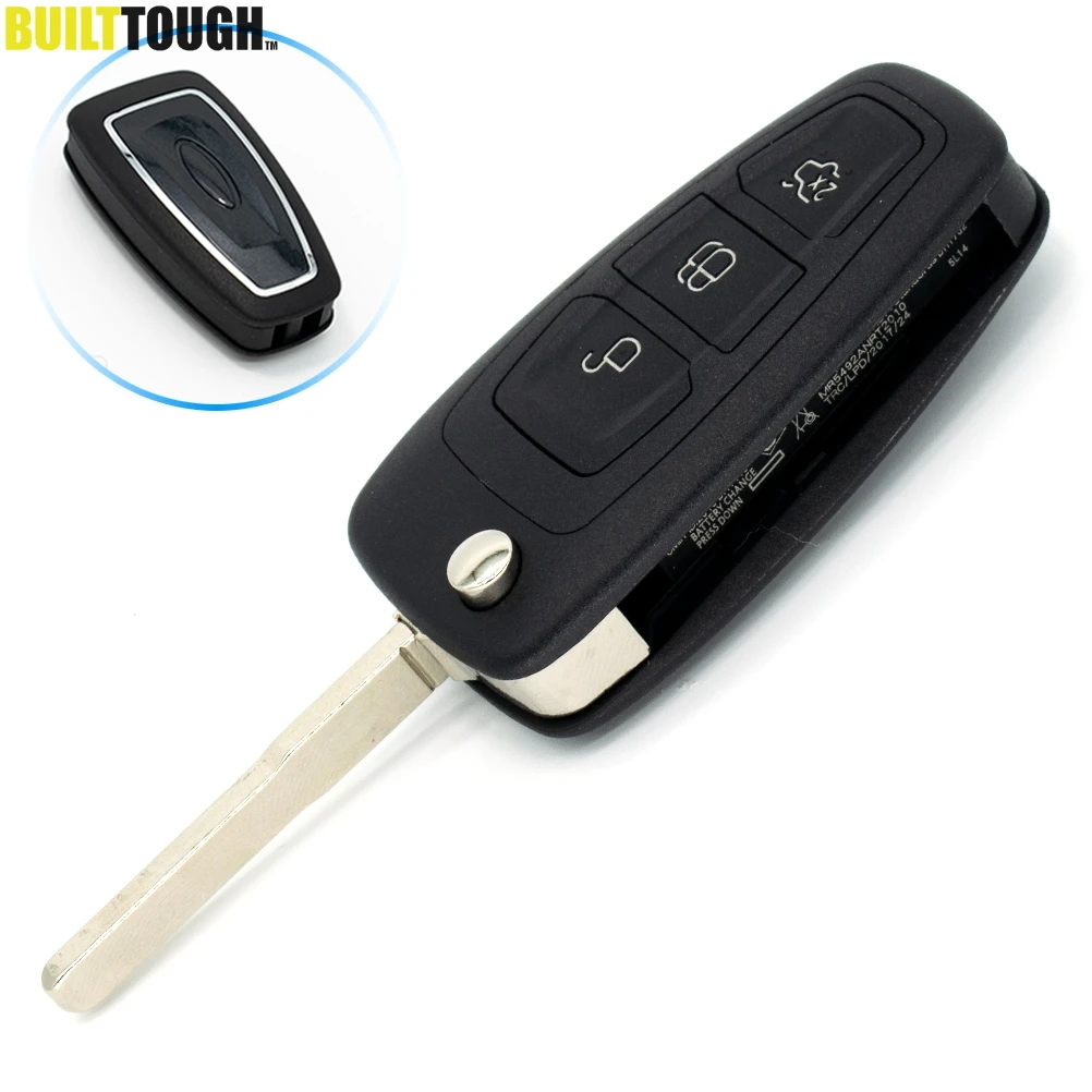 Reemplazo de llave de coche de 3 botones, funda con tapa remota para Ford Focus Mondeo Grand c-max s-max Galaxy Transit, conexión personalizada