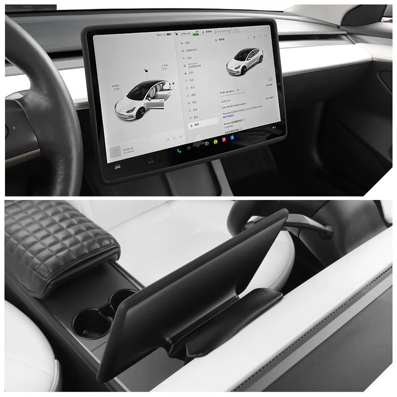 Nuevo para Tesla Model 3/Y Control Central pantalla Protector marco borde cubierta navegación protección de silicona accesorios de coche - imagen 4