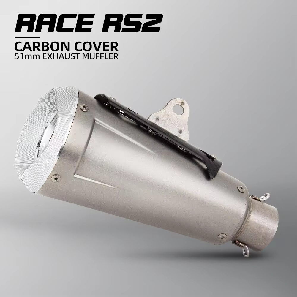 Silenciador de escape universal 51 mm en carbono para moto - imagen 2