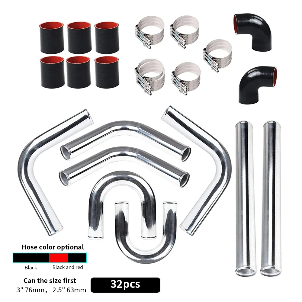Kit de tuberías intercooler universal en aluminio con abrazaderas