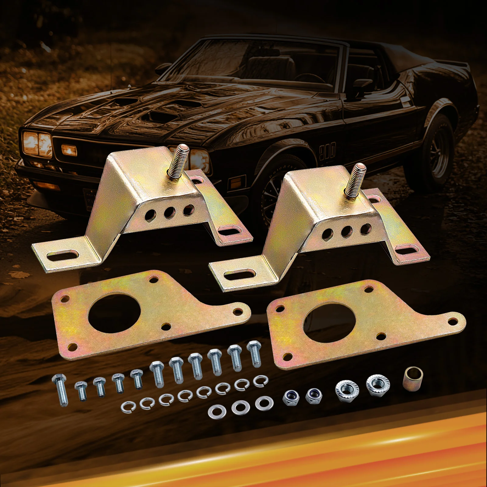 Placas adaptadoras LS para Mustang 1979-2004 con soportes sólidos - imagen 2