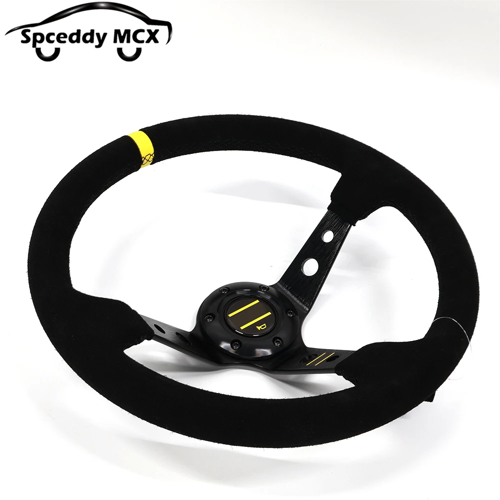 Volante deportivo universal OM de gamuza con plato profundo - imagen 2
