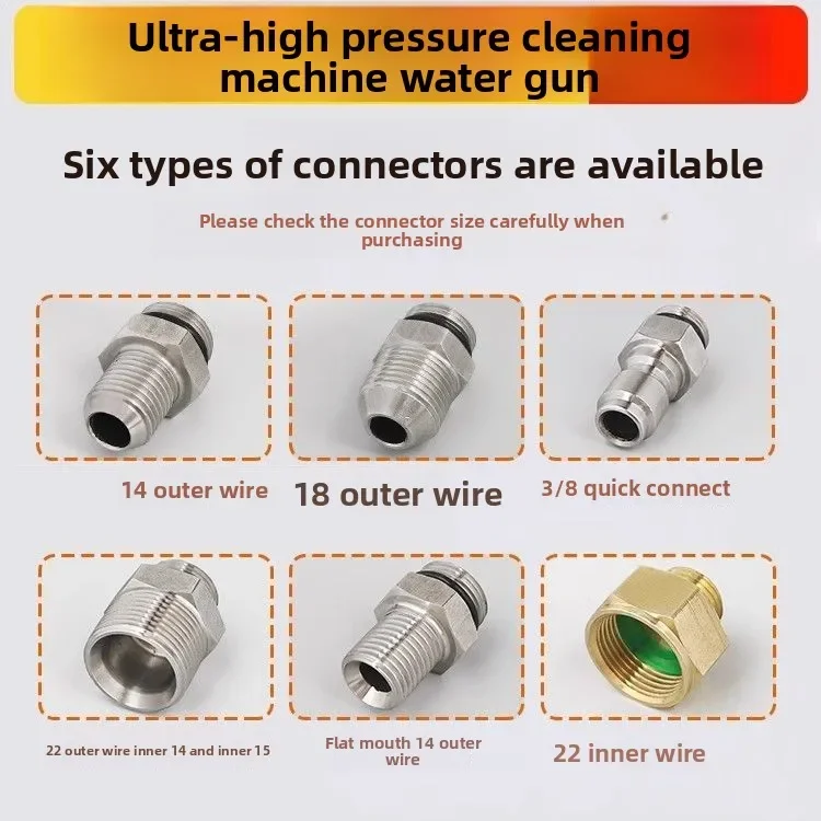 Nueva pistola de agua de presión Ultra alta, presión de 320 Kg, núcleo de cerámica, lavadora de coches de granja, conexión rápida, pistola de agua larga - imagen 4