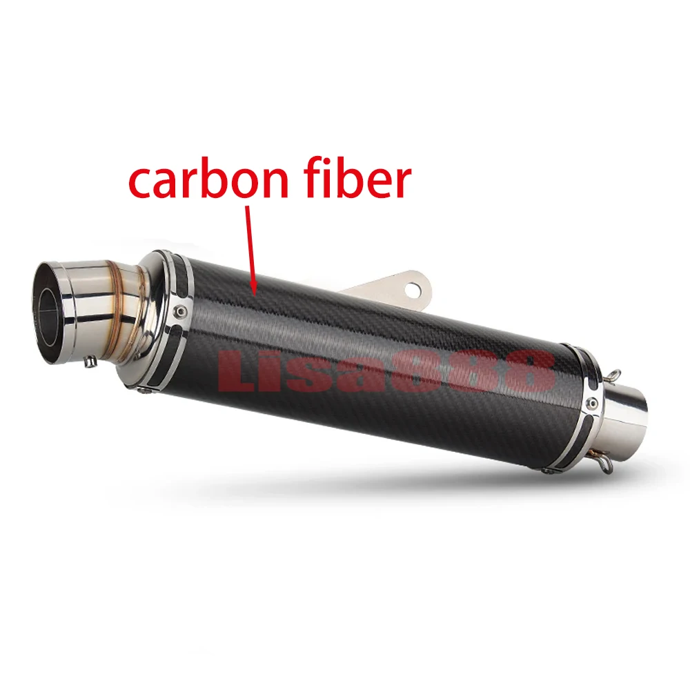 Silenciador de escape universal 51 mm de fibra de carbono para moto - imagen 4