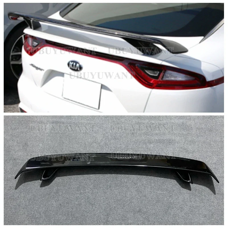 Use for KIA K8 Stinger Spoiler Real Glossy Carbon Fiber Rear Wing Sport Style  Accessories Body Kit    - imagen 3