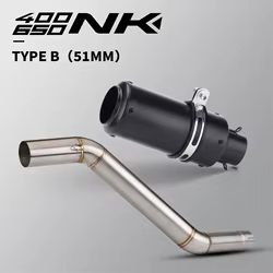 Tubo intermedio escape 51mm inoxidable para 400NK 650NK