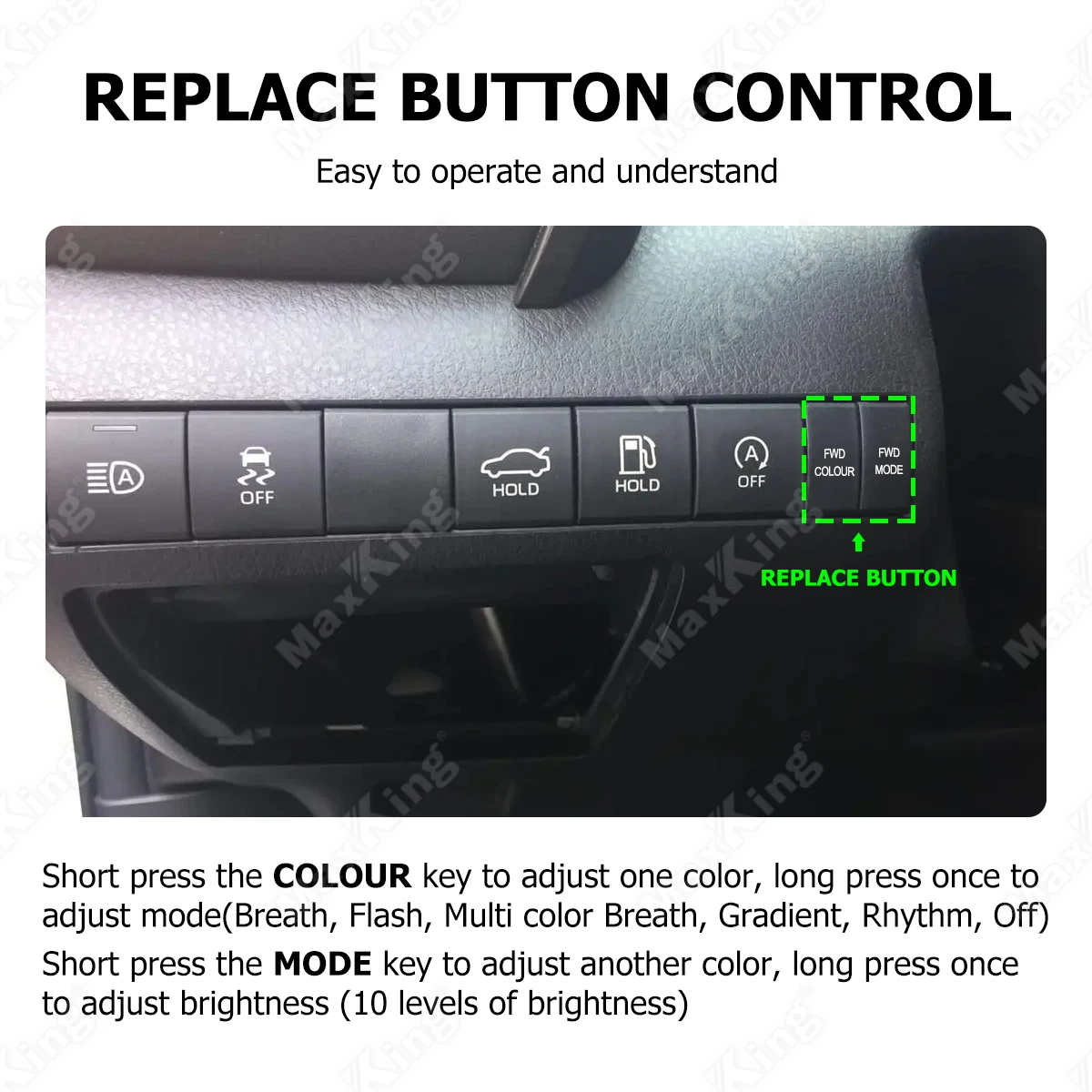 Luz ambiental LED automática 64 colores para Toyota Camry 2018-2021 - imagen 4