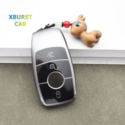 Funda de llave Mercedes-Benz de TPU gris, 3 botones, W177/W205/W213