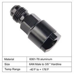 Adaptador aluminio línea combustible 5/16" hembra a AN6 macho EFI