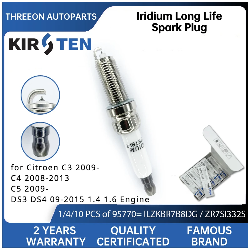 Bujía de Iridio KIRSTEN ZR7SI332S – Citroën C3 C4 C5 DS3 DS4 1.4 1.6