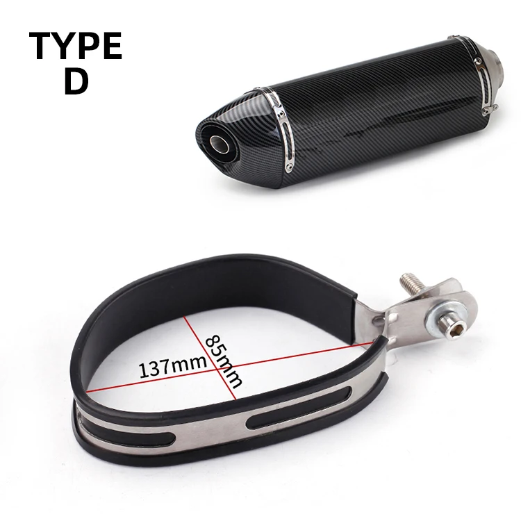 Silenciador escape universal para moto con abrazadera carbono 89 mm - imagen 4