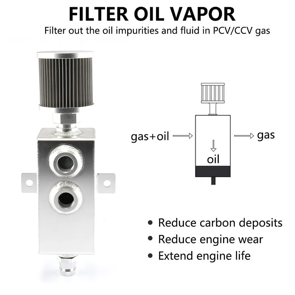 Depósito de aceite de aluminio 1-2L con grifo de drenaje y ventilación – Universal - imagen 4
