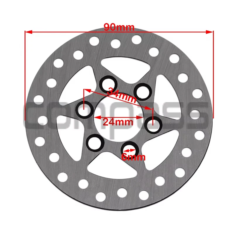 Disco de freno 90 mm para Mini Moto y E-Scooter - imagen 2