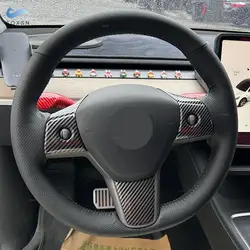 Funda de volante Tesla Model 3 y Model Y en cuero cosido a mano