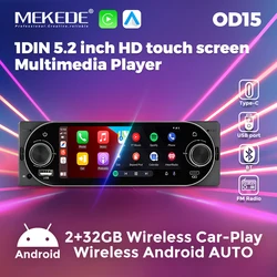 MEKEDE Radio de coche 1 DIN Android 13 con CarPlay inalámbrico