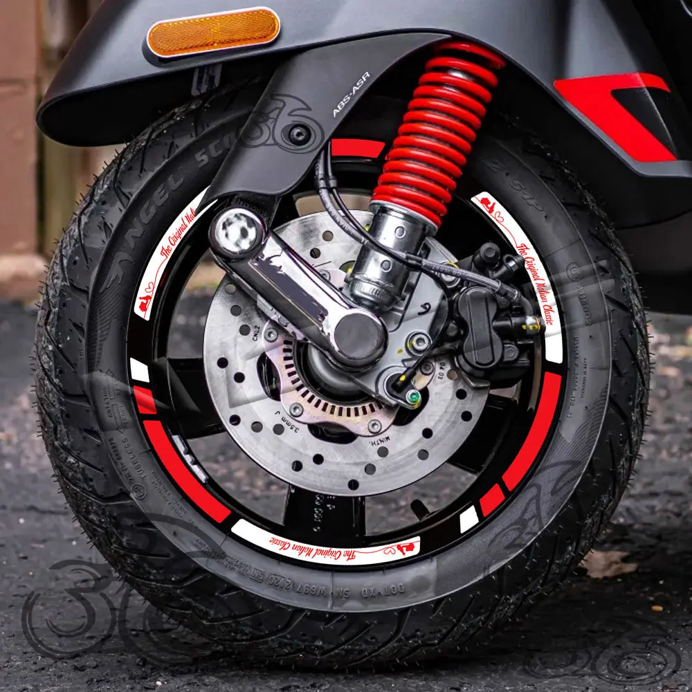 Pegatina impermeable para llanta de moto Vespa Primavera, Sprint y GTS