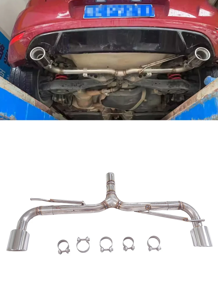 Sistema de escape trasero doble de acero inoxidable para Volkswagen Golf