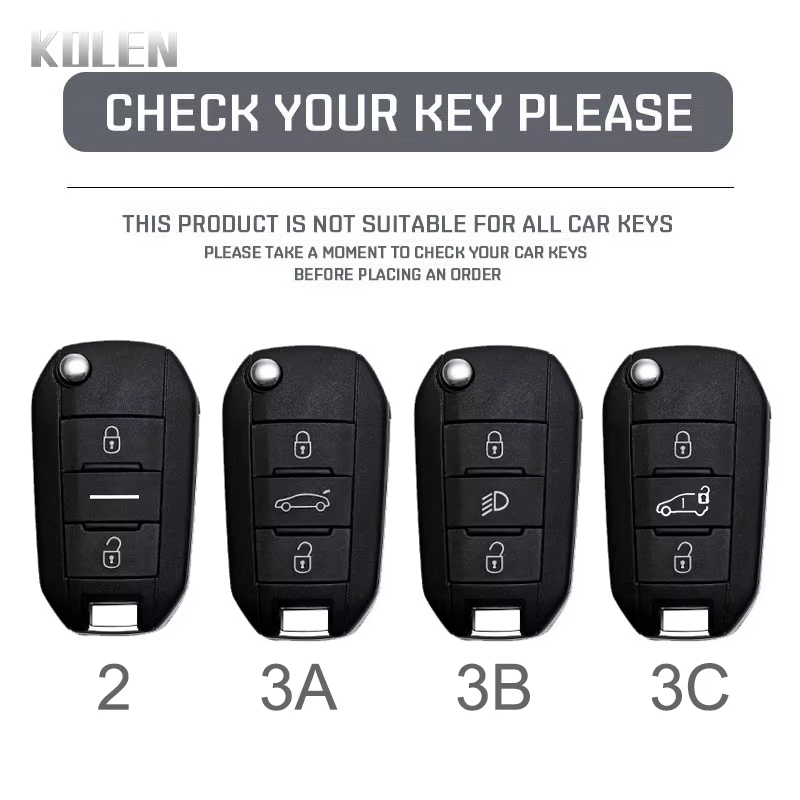 Funda para llave Peugeot Citroën de ABS con efecto carbono - imagen 2