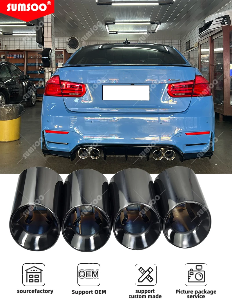 Puntas de escape de acero inoxidable para BMW M3 y M4