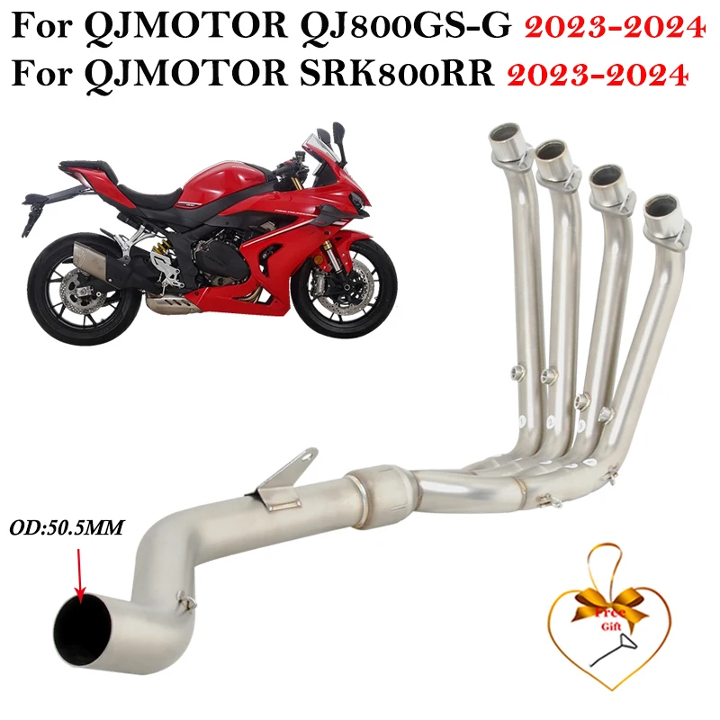 Para QJMOTOR SRK800RR QJ800GS-G QJ 800 GS-G 2023 2024 sistemas de Escape de motocicleta conexión 51MM silenciador de tubo de enlace frontal