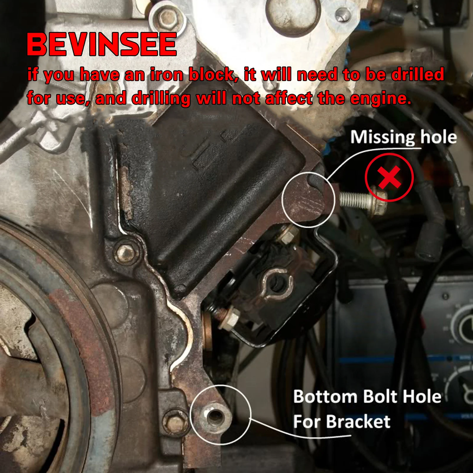 Kit BEVINSEE reubicación dirección asistida y alternador – Camaro Z28 - imagen 2